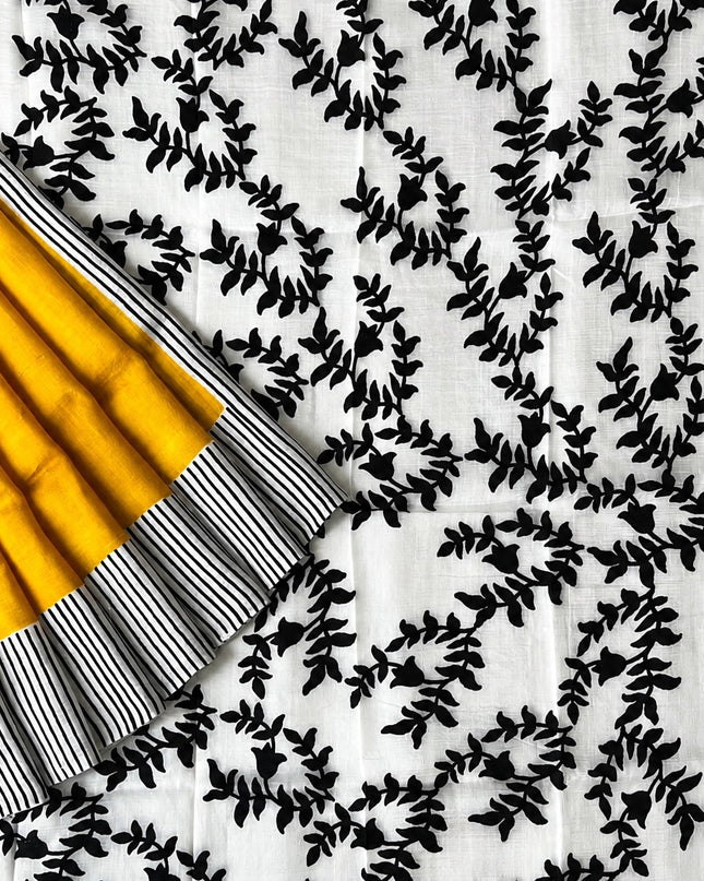 Pure Silk Saree Horizontal Stripes Design - Multi