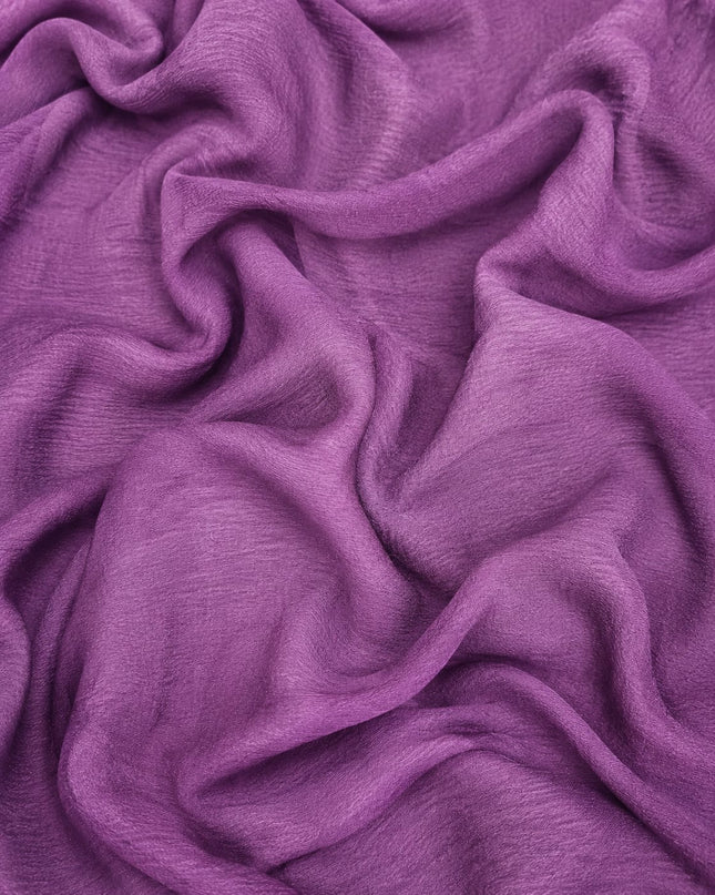 Georgette Saree with Thread Embroidery Flower Design  Kardhana Work Scallop Border - Purple