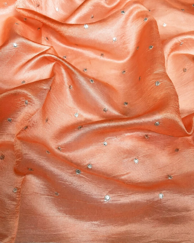 Pure Tissue Saree  with Embroidery Work and  piping border - Gold & Rust