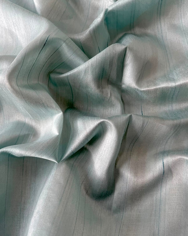 Kota Silk Saree with Contrast  Thread Embroidery Cut Work Border  - Beige & Blue