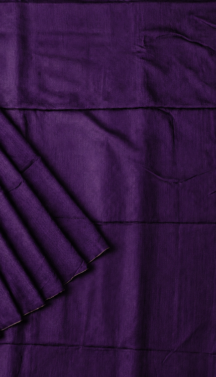 Mul cotton saree and Border Less with Tassels-  Violet