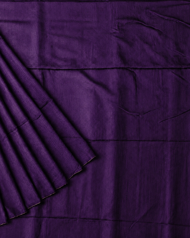 Mul cotton saree and Border Less with Tassels-  Violet