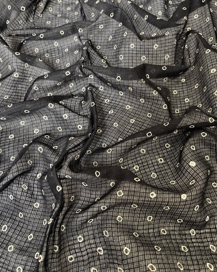 Kota Saree with Warly Printed - Black