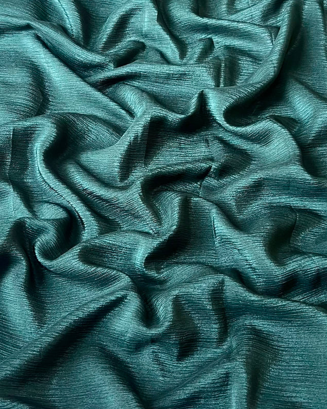 Soft Crush  Saree With Kardhana Sequences Work and Scallop Border - Rama Green