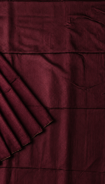 Mul cotton saree and Border Less with Tassels-  Maroon