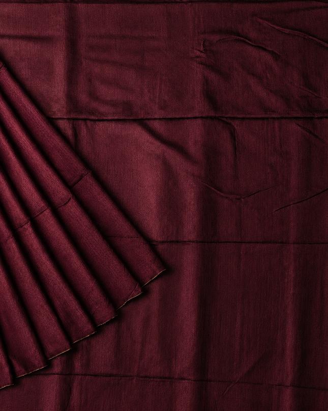 Mul cotton saree and Border Less with Tassels-  Maroon