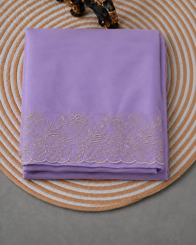 Leger Georgette Saree with  Peta Work and Scallop  Border- Lavender