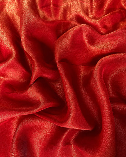Tissue Banaras saree  with petti point work and Golden Border - Orange