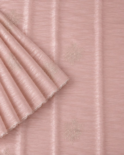 Soft  Tissue Orznga  Saree With Ari work and scallop Border- Light Pink