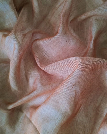 Mul cotton saree with Hand Painting  -  Light Brown