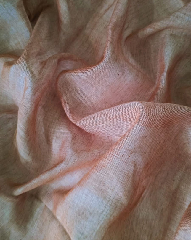 Mul cotton saree with Hand Painting  -  Light Brown