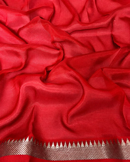 Mangalagiri saree with Potola Print and contrasting border - Pink