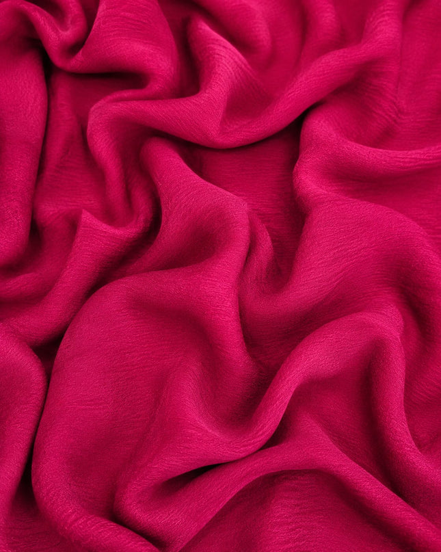 Georgette Saree with Thread Embroidery Flower Design  Kardhana Work Scallop Border - Magenta